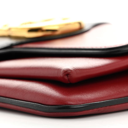 Gucci Vitello Palmellato Lux Bi-Color Small Arli Flap Shoulder Bag New Cherry Red Black 11 of 14