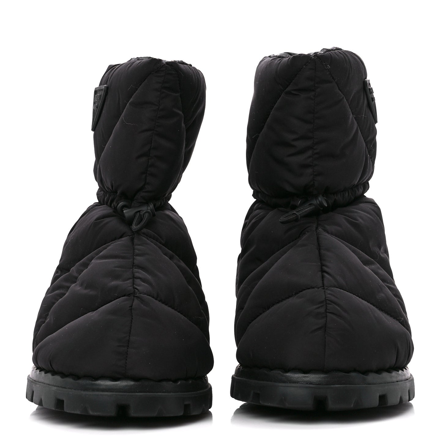 Re-Nylon Piuma Triangle Logo Padded Drawcord 20mm Snow Boots 36.5 Black