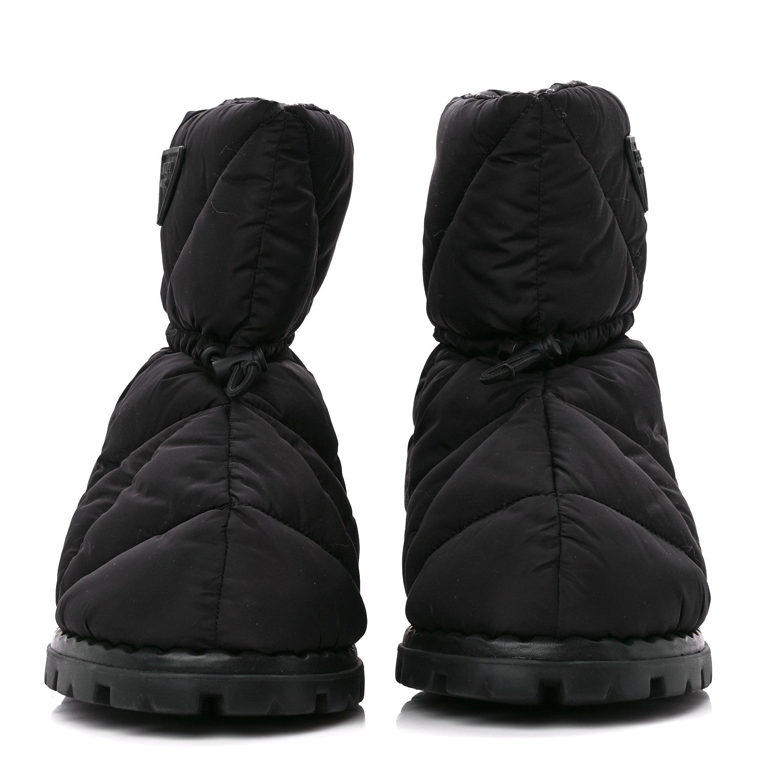 Prada Re-Nylon Piuma Triangle Logo Padded Drawcord 20mm Snow Boots 36.5 Black 2 of 8