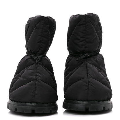 Prada Re-Nylon Piuma Triangle Logo Padded Drawcord 20mm Snow Boots 36.5 Black 2 of 8