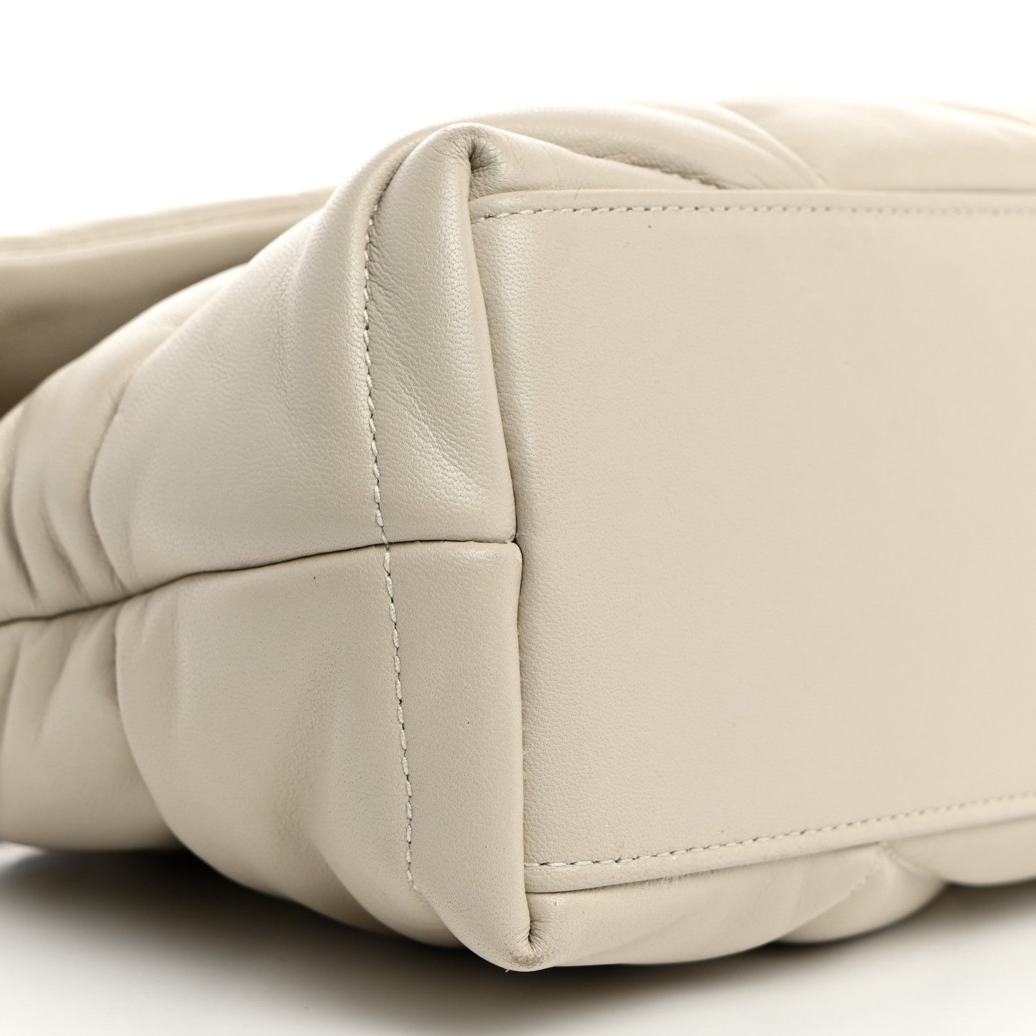 Saint Laurent Lambskin Quilted Small Loulou Puffer Monogram Chain Satchel Crema Soft 9 of 10