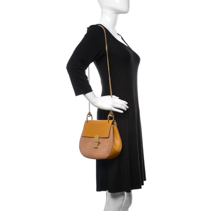 Chloe Suede Smooth Calfskin Drew Shoulder Bag Wet Sand Sunflower 2 of 15
