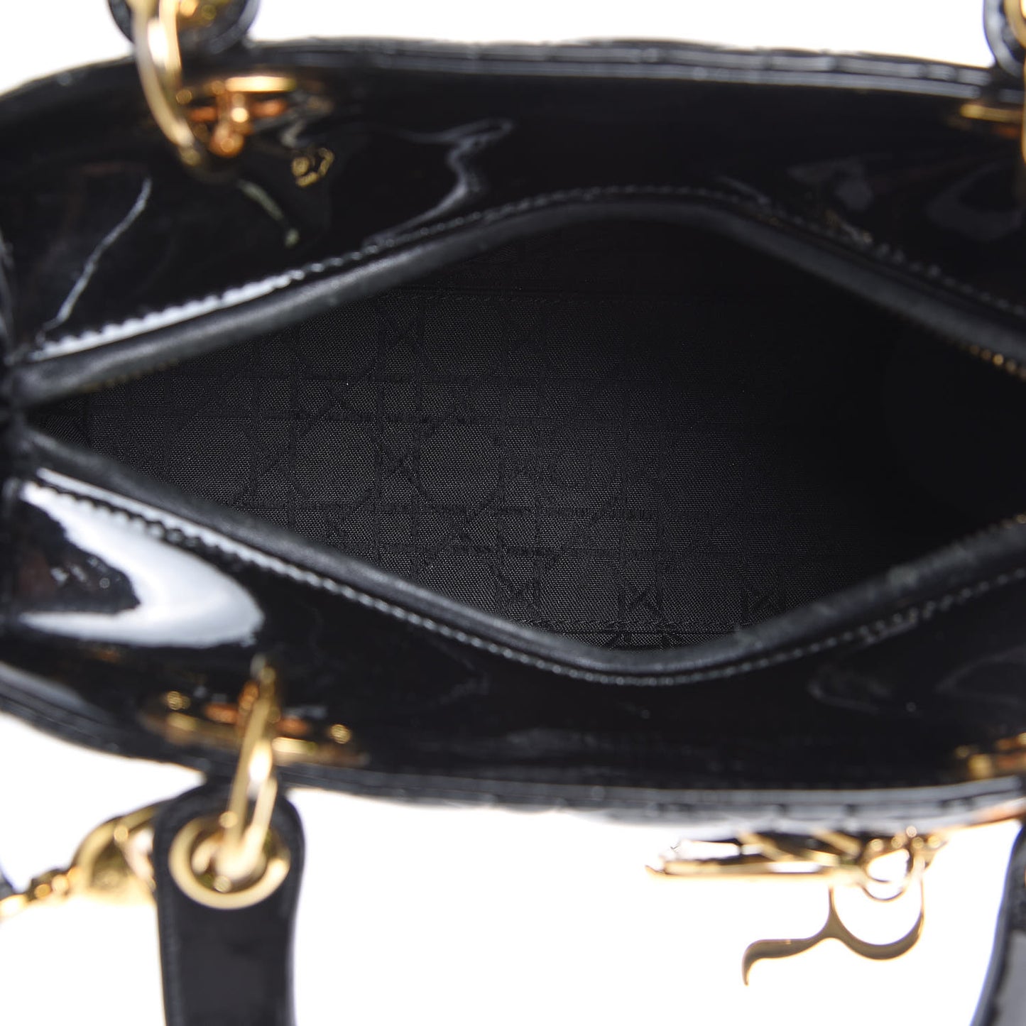 Patent Cannage Medium Lady Dior Black