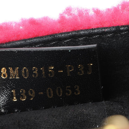 Fendi Shearling Nappa Mini Be Baguette Shoulder Bag Fuxia Black 7 of 15