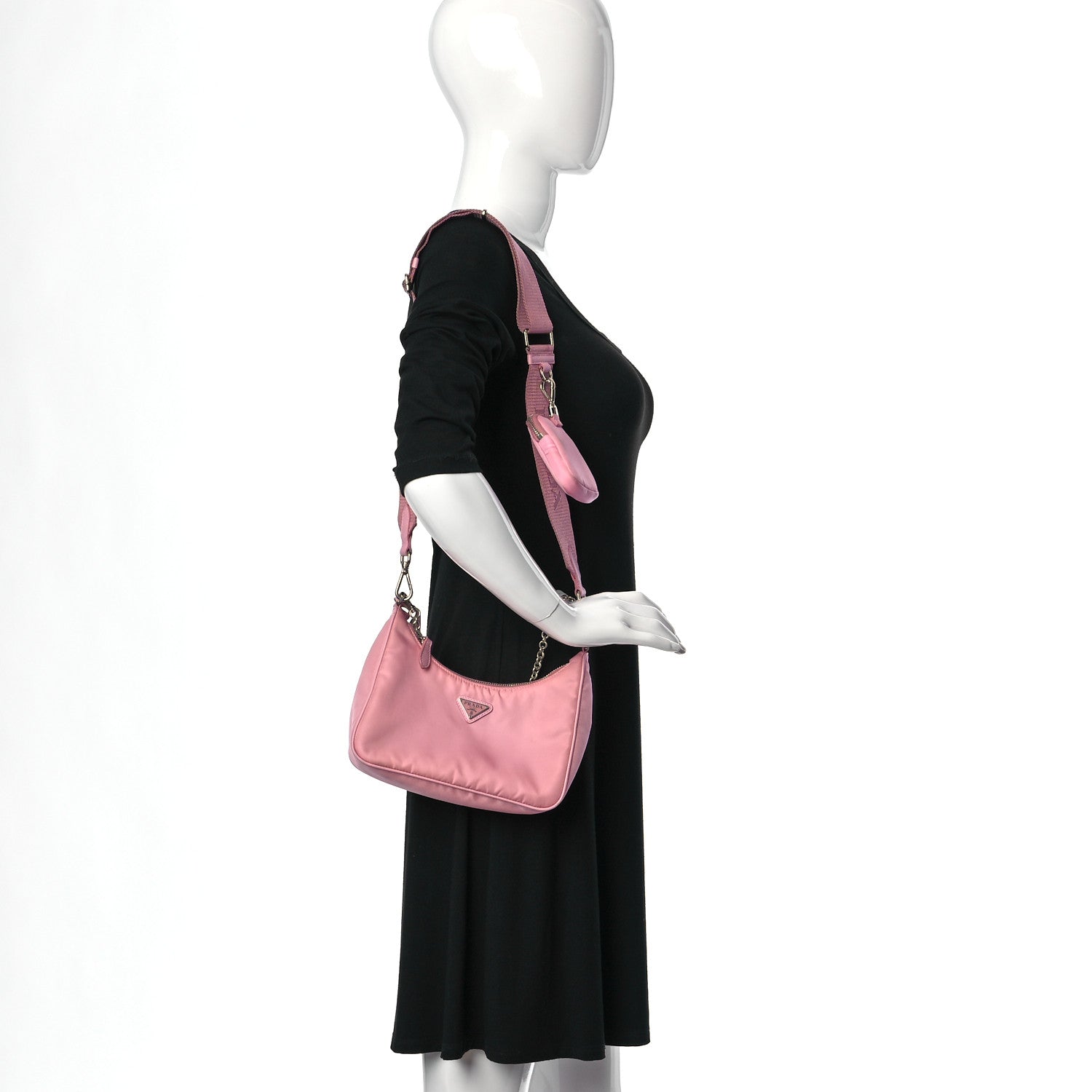 Prada Nylon Re-Edition 2005 Shoulder Bag Rosa 3 of 15