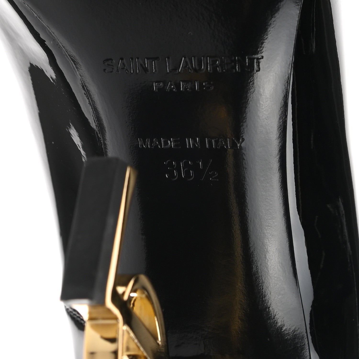 Saint Laurent Patent Opyum 110 Pumps 36.5 Black Gold 6 of 9