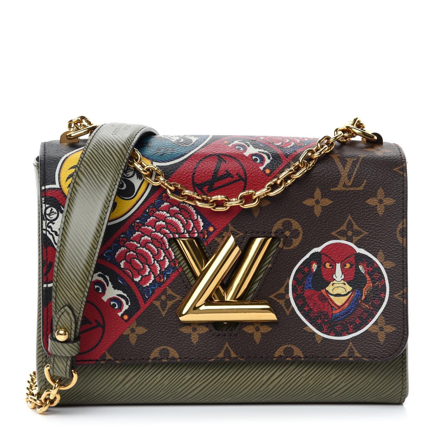 Louis Vuitton Epi Monogram Kabuki Twist Shoulder Bag MM Green 1 of 11