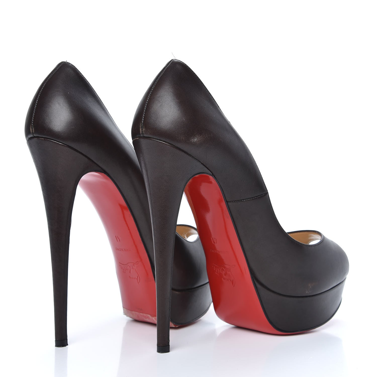 Christian Louboutin Calfskin Lady Peep 150 Pumps 41 Black 4 of 13