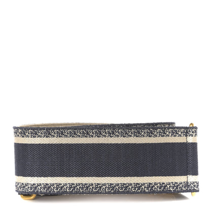 Christian Dior Canvas Embroidered Shoulder Strap Blue 2 of 3