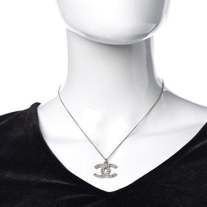 Chanel Crystal Baguette CC Necklace Silver 2 of 6