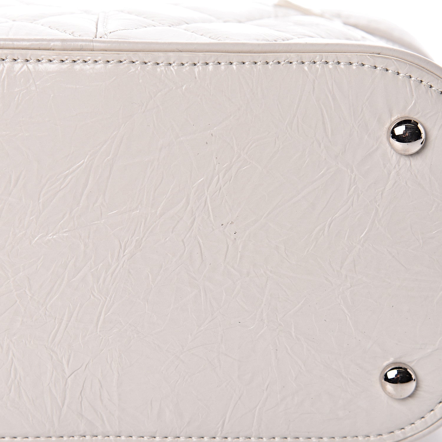 Chanel Crumpled Calfskin PVC Quilted Flap White 12 of 12