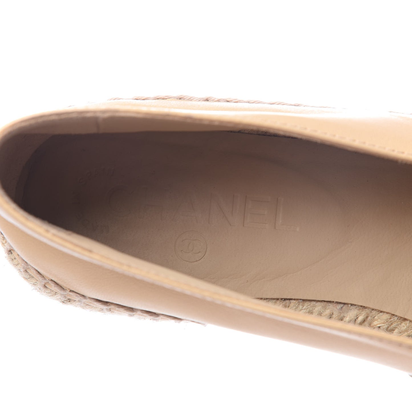 Lambskin CC Espadrilles 39 Beige Black