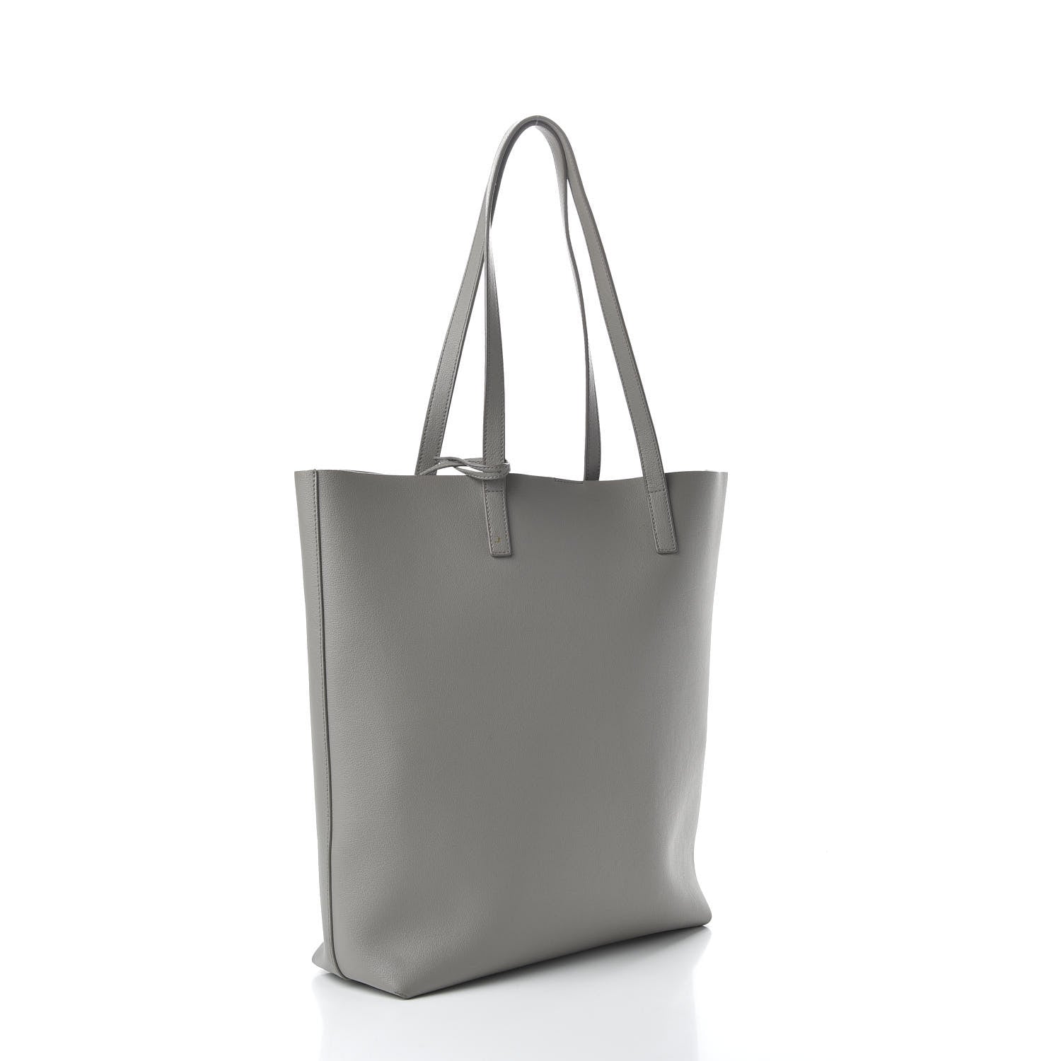 Saint Laurent Calfskin Medium Shopping Tote Oyster Grey 4 of 9