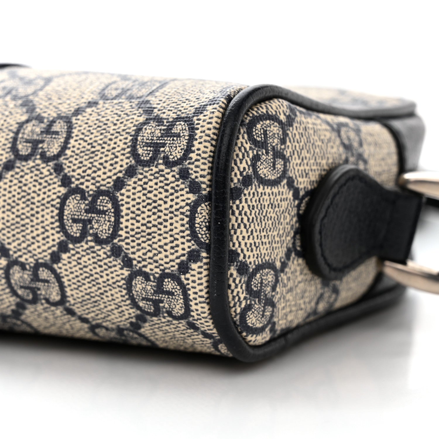 Gucci GG Supreme Monogram Textured Dollar Calfskin Web Mini Ophidia Shoulder Bag Beige Blue 10 of 10