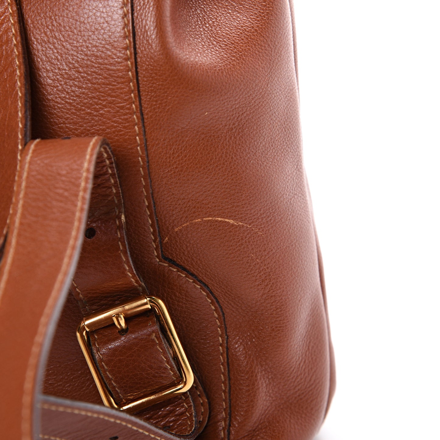 Calfskin Bamboo Backpack Brown
