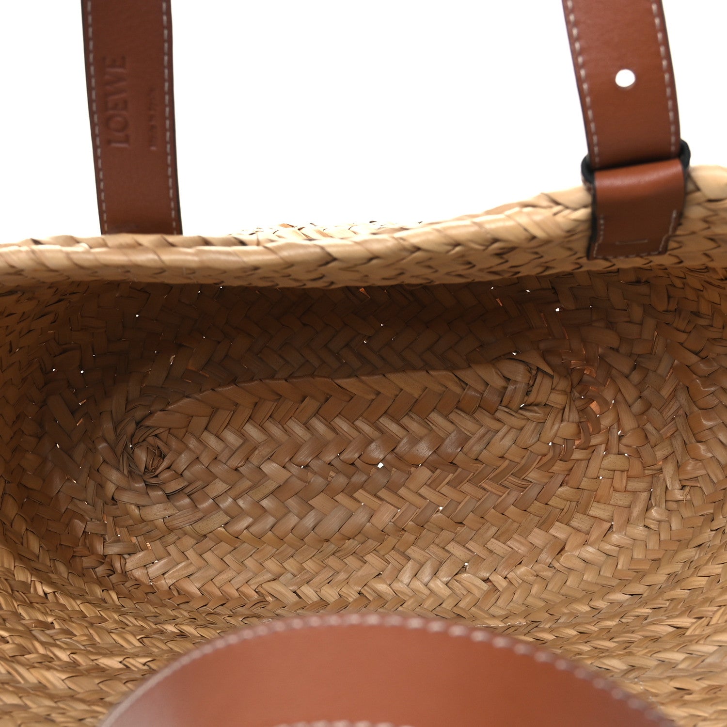 Loewe Raffia Medium Basket Tote Bag Natural Tan 5 of 10
