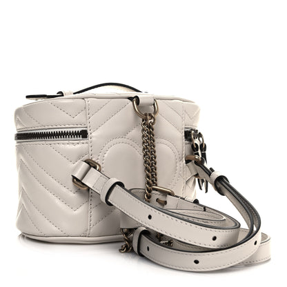 Gucci Calfskin Matelasse Mini GG Marmont Round Backpack White 2 of 8