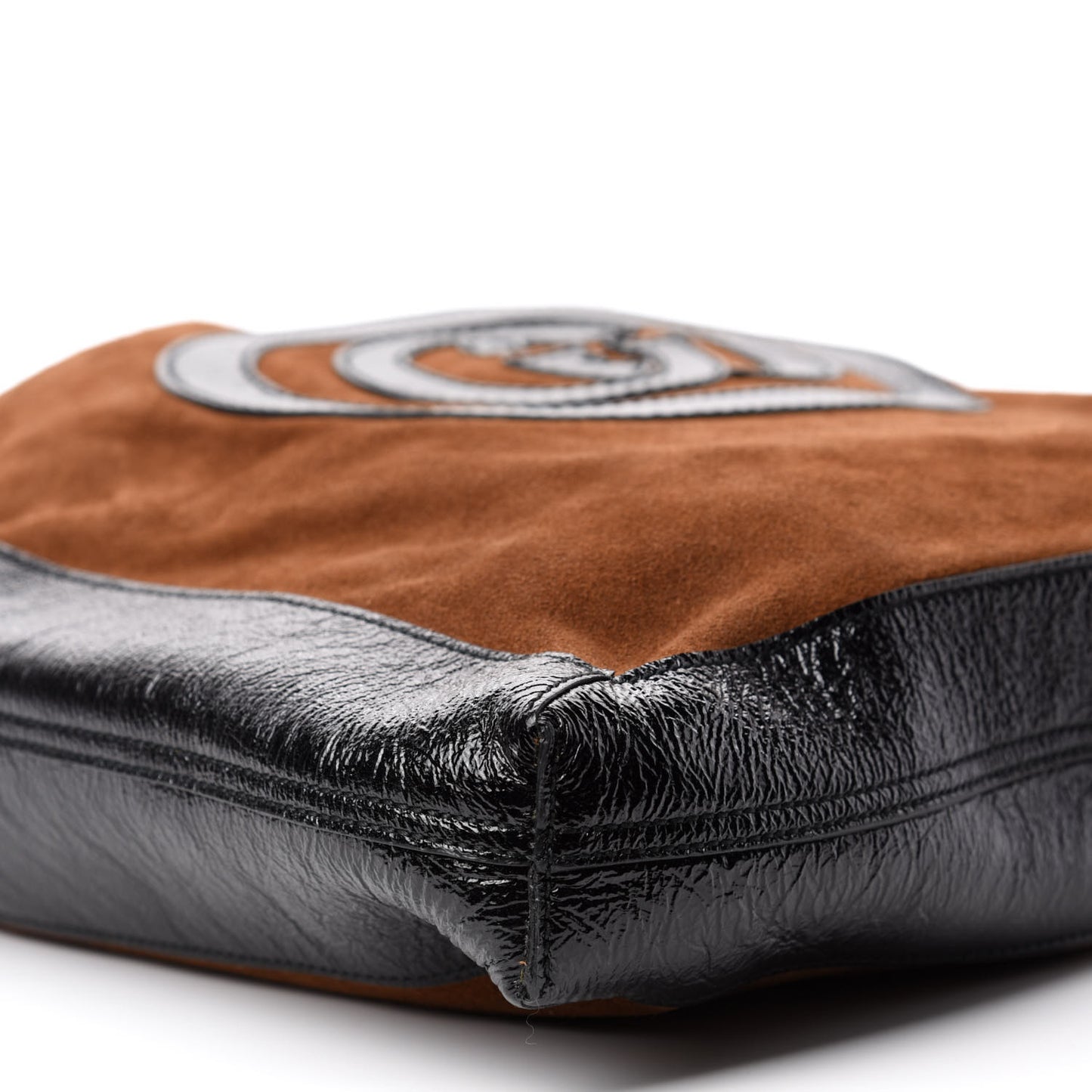 Suede Large Ophidia Vertical Shopping Tote Chestnut
