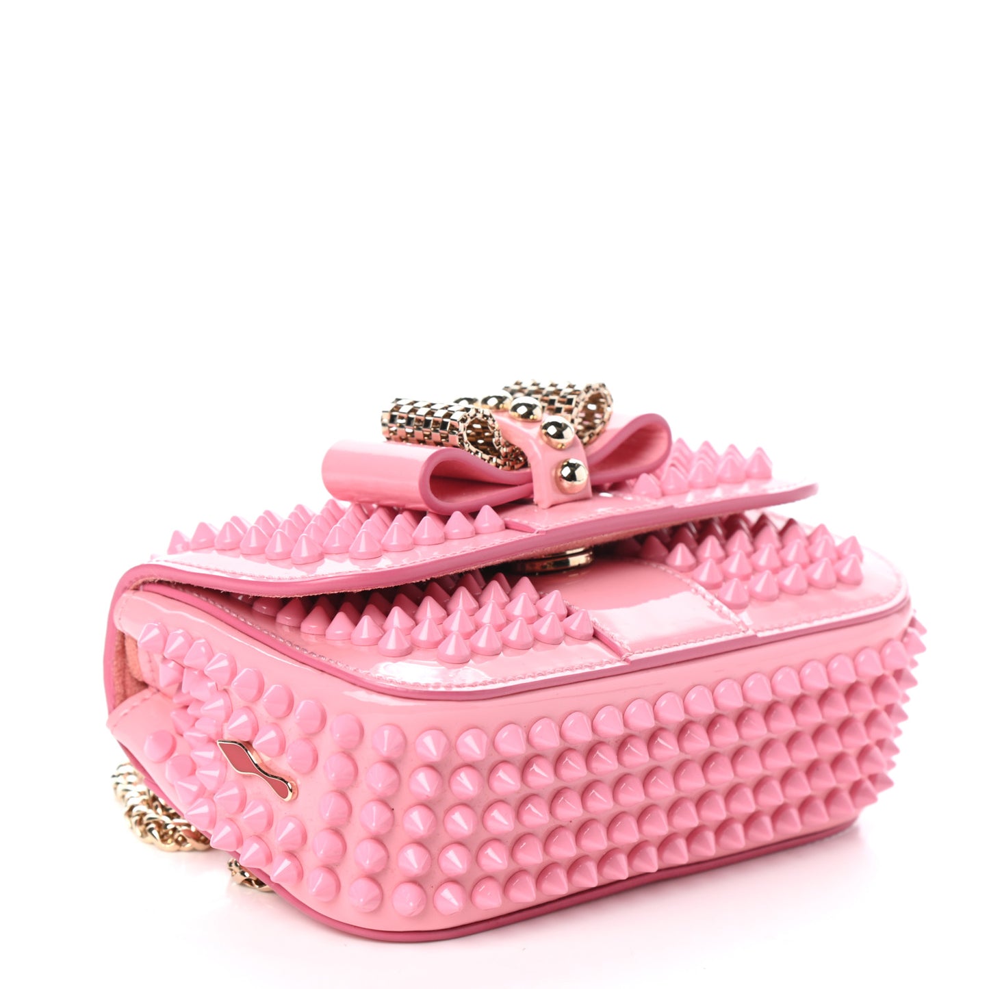 Patent Spiked Sweety Charity Crossbody Bag Rose