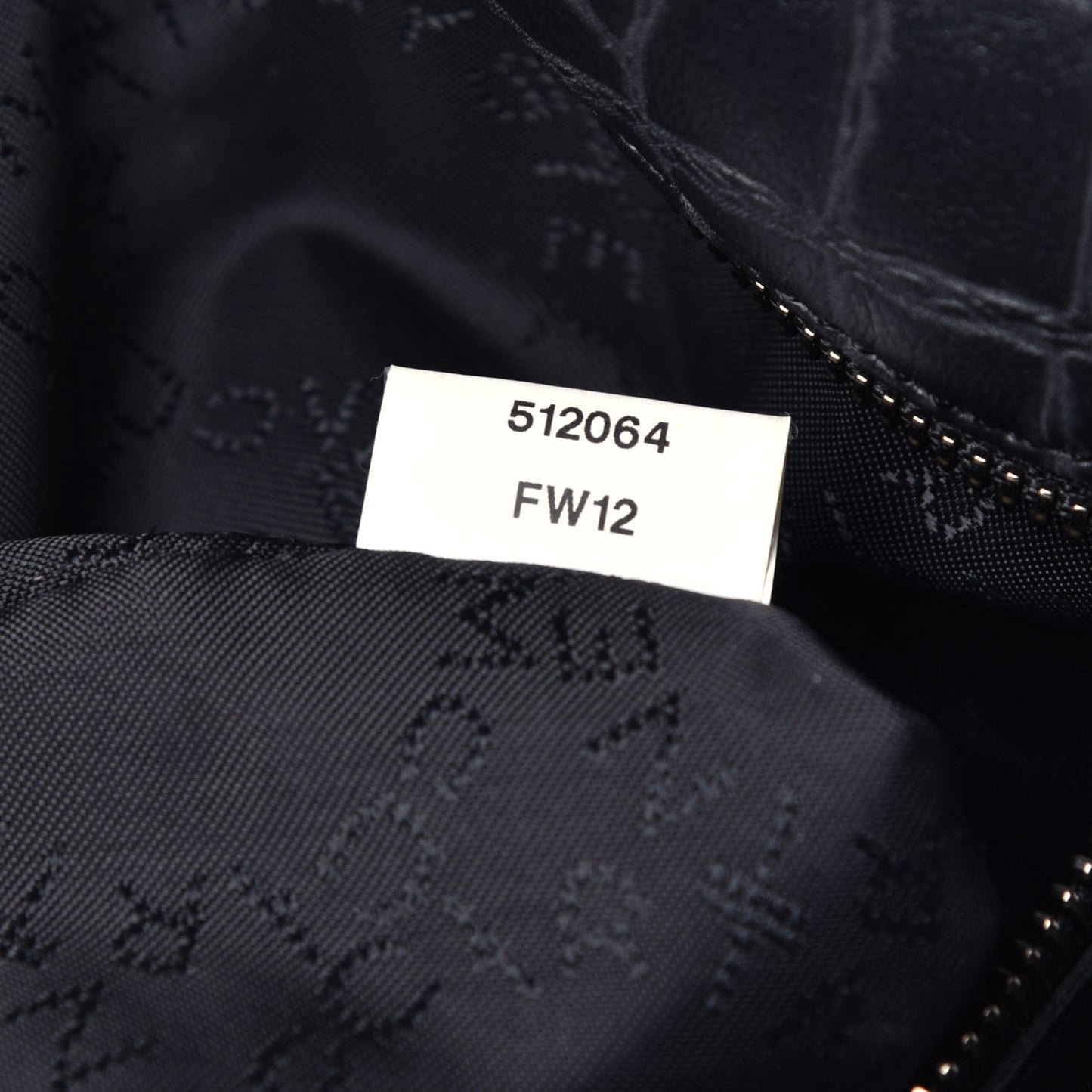 Crocodile Embossed Falabella Fold Over Tote Black