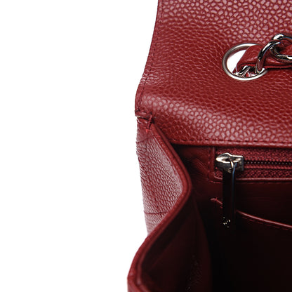 Chanel Caviar Quilted Jumbo Single Flap Dark Red 11 of 12