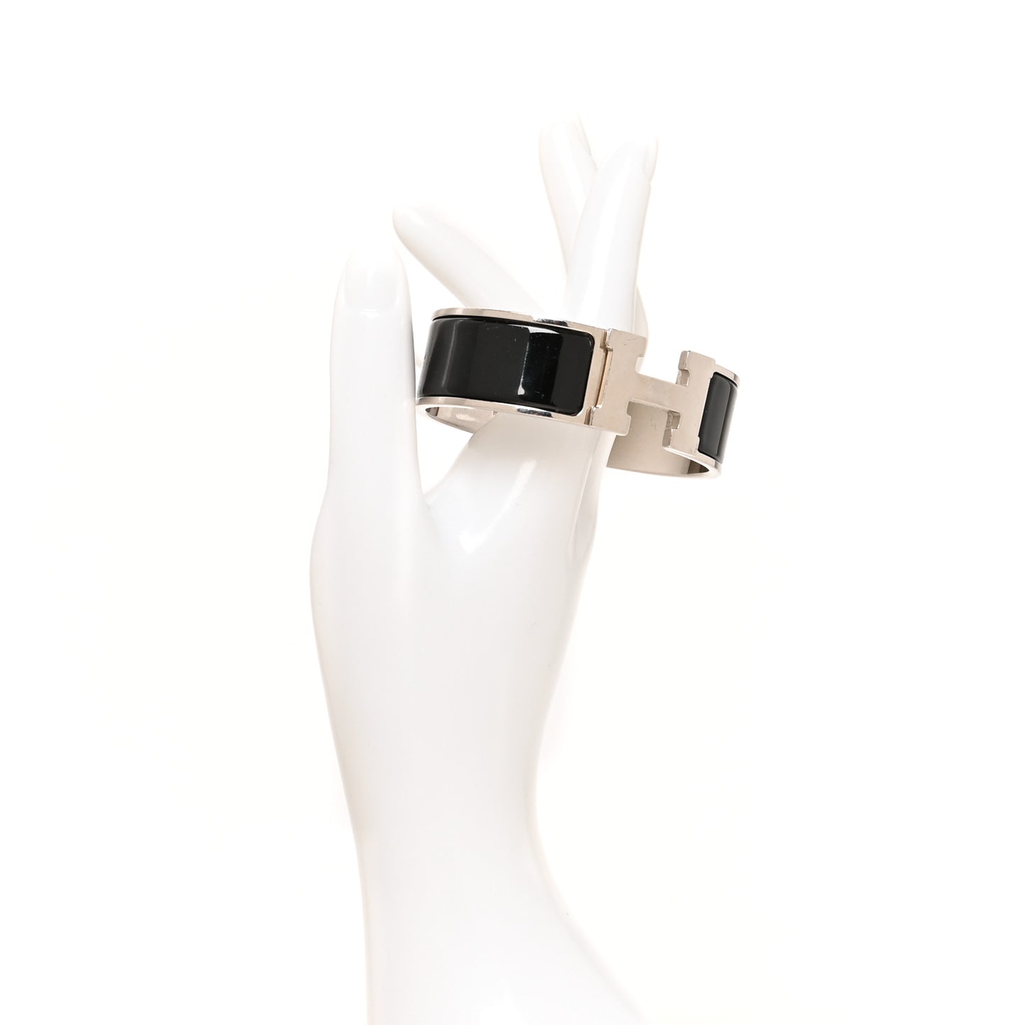 Enamel Wide Clic Clac H Bracelet GM Black
