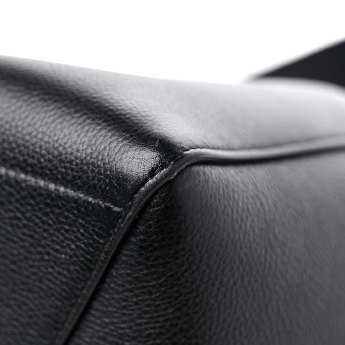 Soft Grained Calfskin Sangle Bucket Bag Black