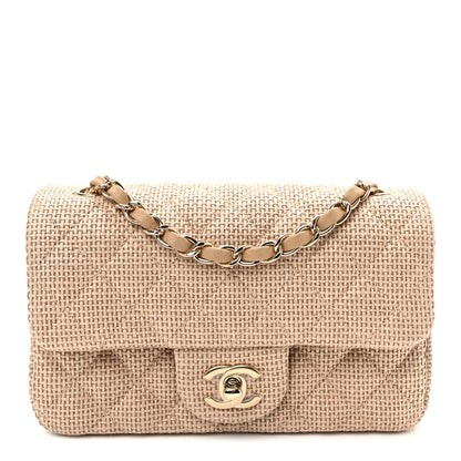 Chanel Braided Raffia Quilted Mini Rectangular Flap Dark Beige 1 of 21
