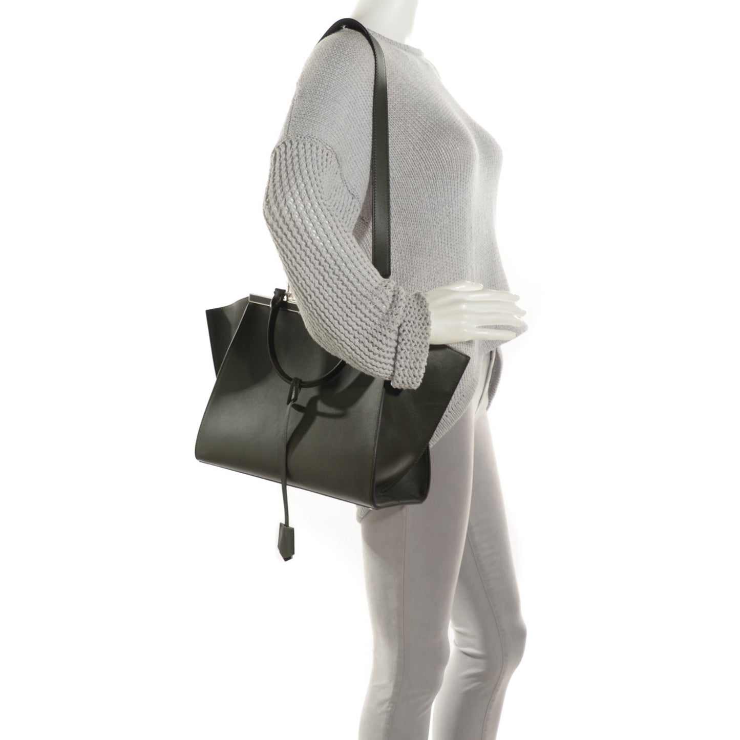 Vitello Dolce Marmol Shiny Nappa Petite 3Jours Tote Verde Prato