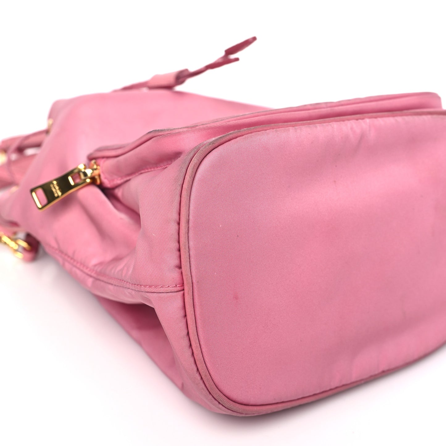 Re-Nylon Saffiano Duet Bucket Crossbody Bag Begonia