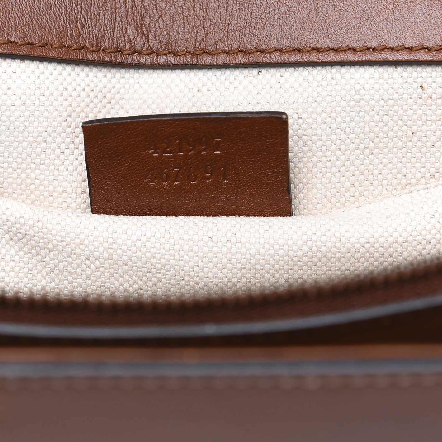 Gucci Calfskin Medium Cat Lock Top Handle Bag Brown 6 of 17
