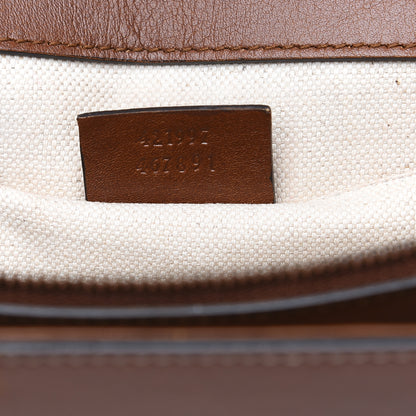 Gucci Calfskin Medium Cat Lock Top Handle Bag Brown 6 of 17