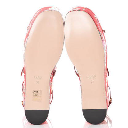 Gucci Malaga Kid Silk Hannelore Detachable Platform Slide 38 Hibiscus Red 5 of 17