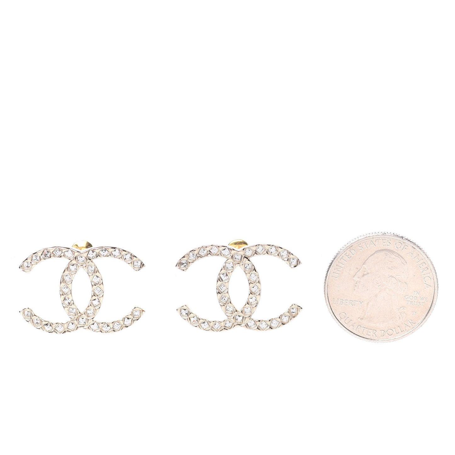Baguette Crystal High Society CC Earrings Gold