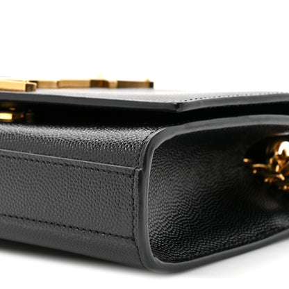 Saint Laurent Grain De Poudre Small Monogram Kate Satchel Black 9 of 10