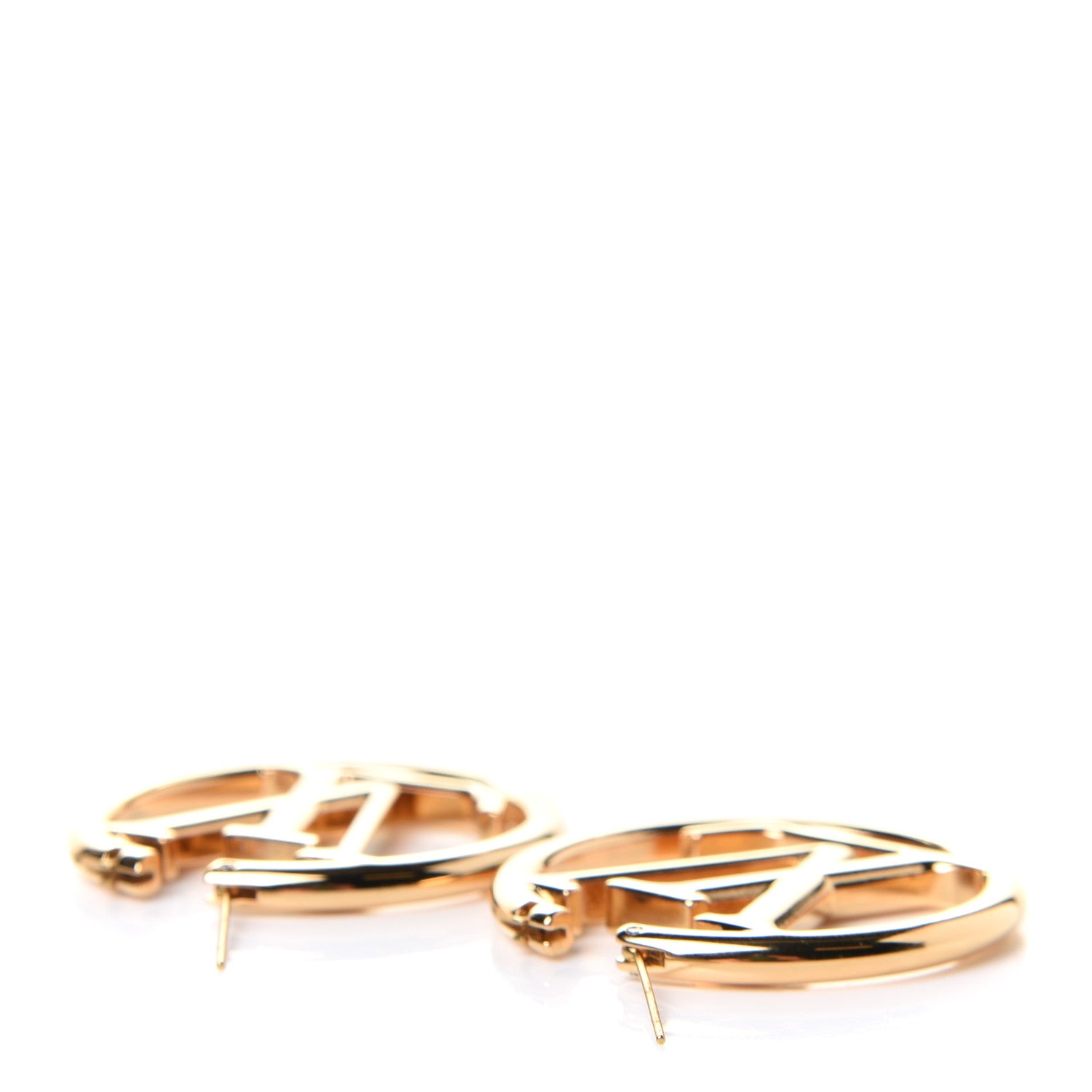 Louis Vuitton Metal Louise Hoop Earrings Gold 3 of 5