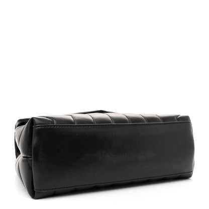 Saint Laurent Calfskin Y Quilted Monogram Small Loulou Chain Satchel Black 4 of 11