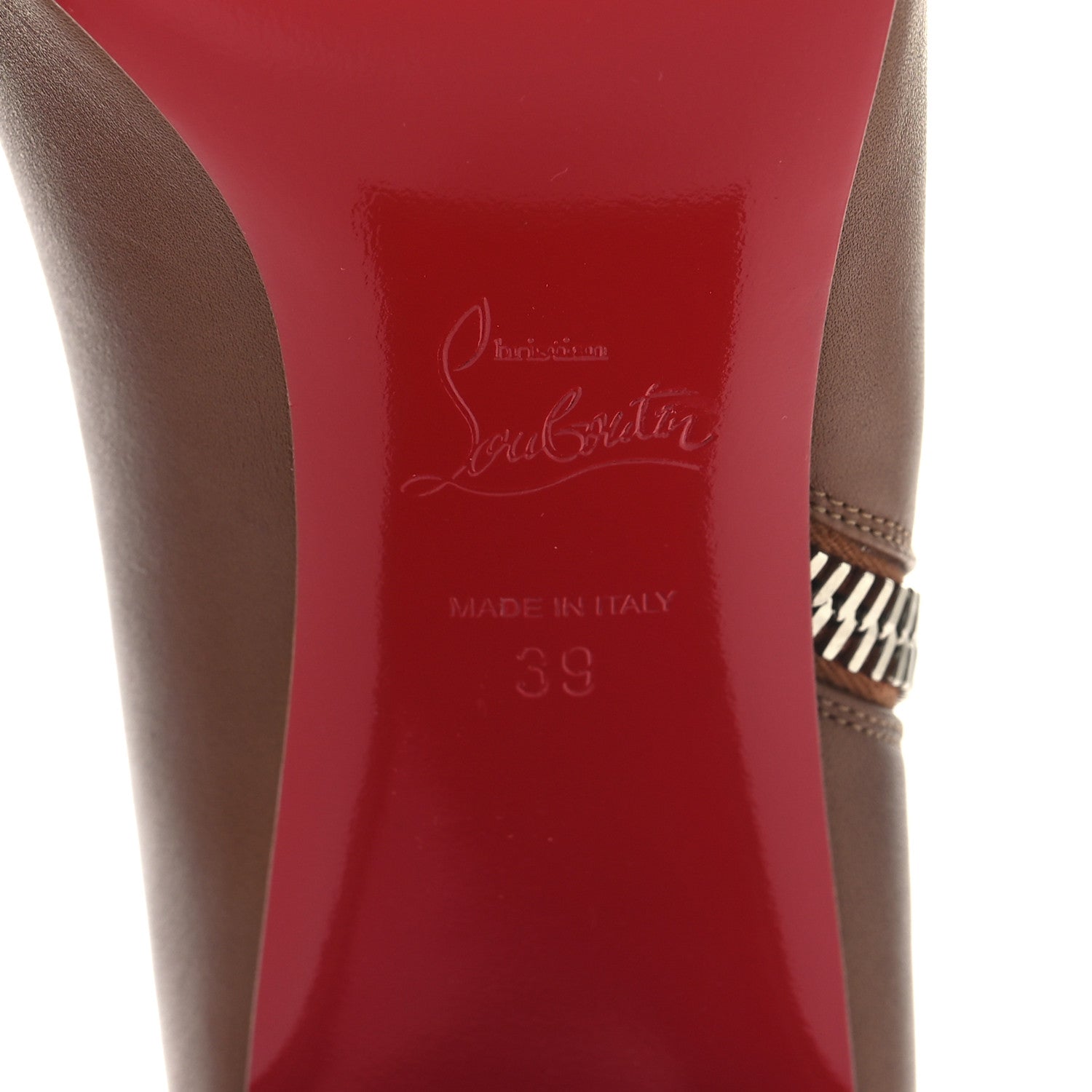 Christian Louboutin Calfskin Ziptotal 85 Ankle Boots 39 Cuoio 7 of 8