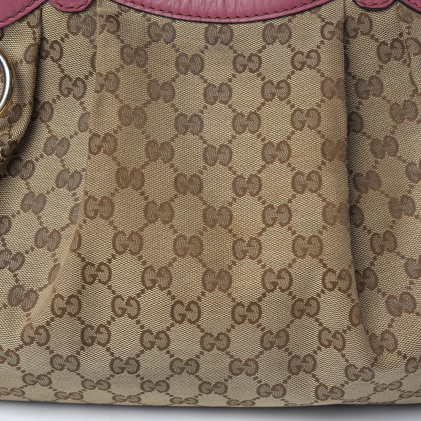 Monogram Margaux Calfskin Medium Sukey Tote Beige Ebony Vintage Rose