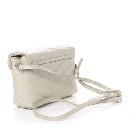 Saint Laurent Calfskin Y Quilted Monogram Toy Loulou Crossbody Bag Ivory 3 of 10