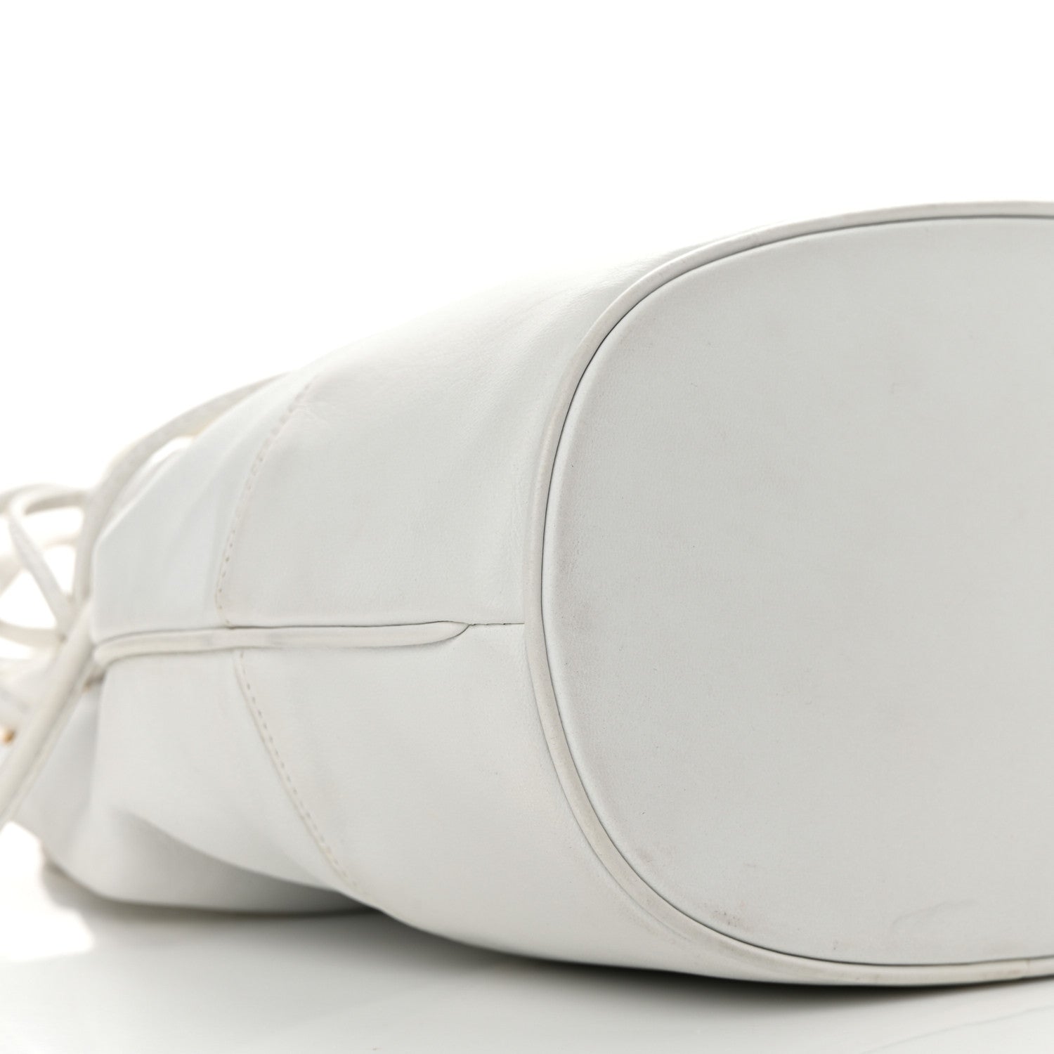 Chanel Lambskin CC Drawstring Bucket Bag White 12 of 18