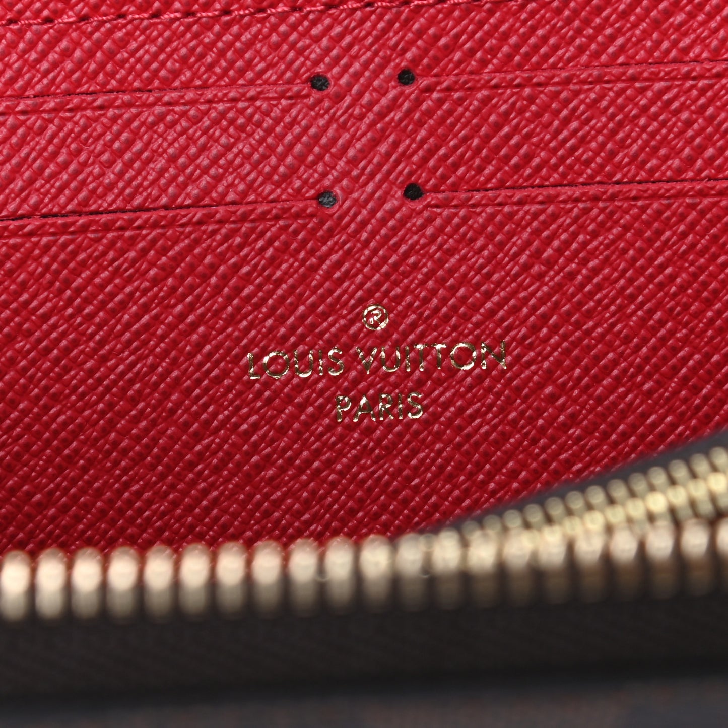 Damier Ebene Clemence Wallet Cherry