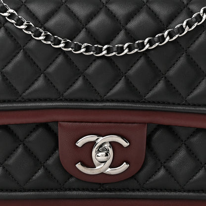 Chanel Lambskin Quilted Classic Twist Flap Bag Black Bordeaux Black Bordeaux 8 of 11