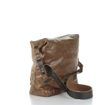 Balenciaga Chevre Mens Day Messenger Olive Brown 3 of 7