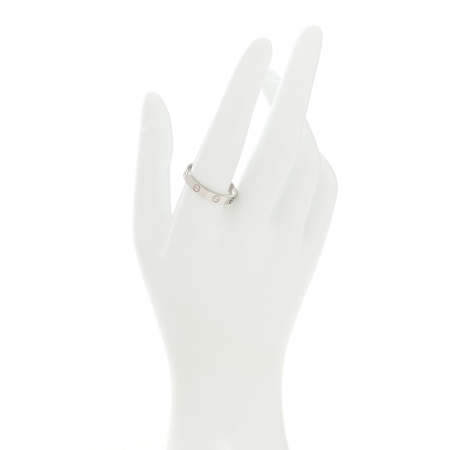 18K White Gold 3.5mm LOVE Wedding Band Ring 62 10