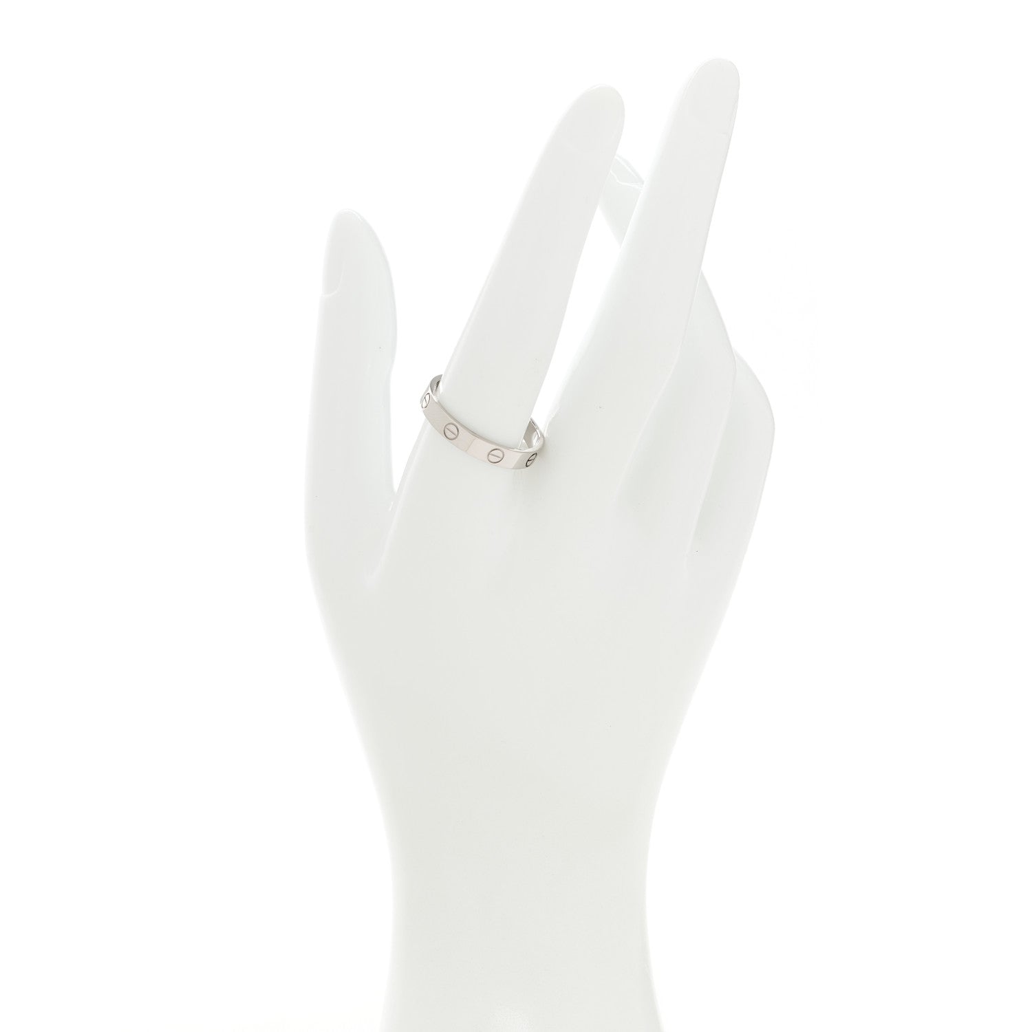 Cartier 18K White Gold 3.5mm LOVE Wedding Band Ring 62 10 2 of 4
