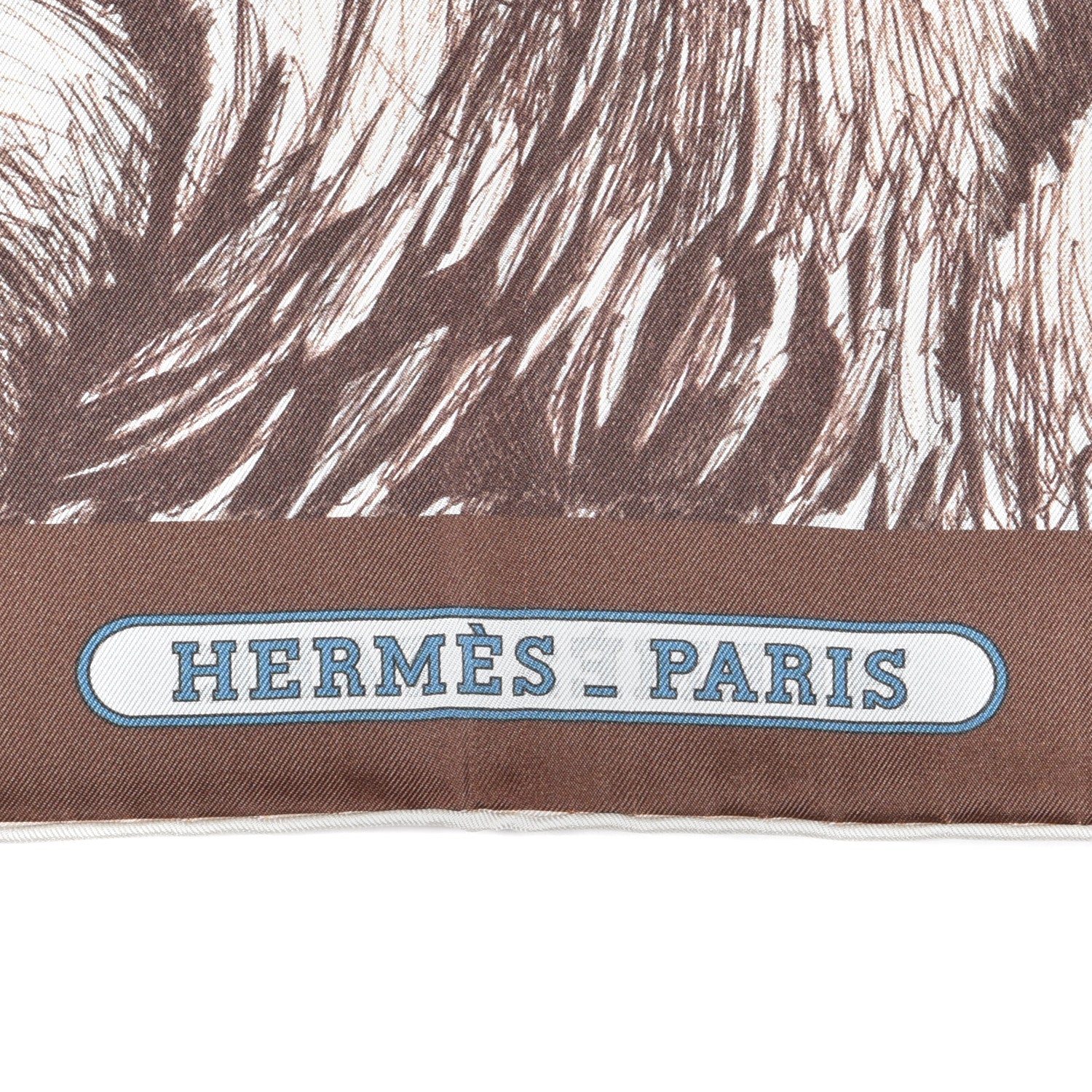 Hermes Silk Tiger Royal Double Face Scarf 90 Marron White Multicolor 3 of 5