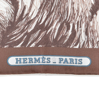Hermes Silk Tiger Royal Double Face Scarf 90 Marron White Multicolor 3 of 5