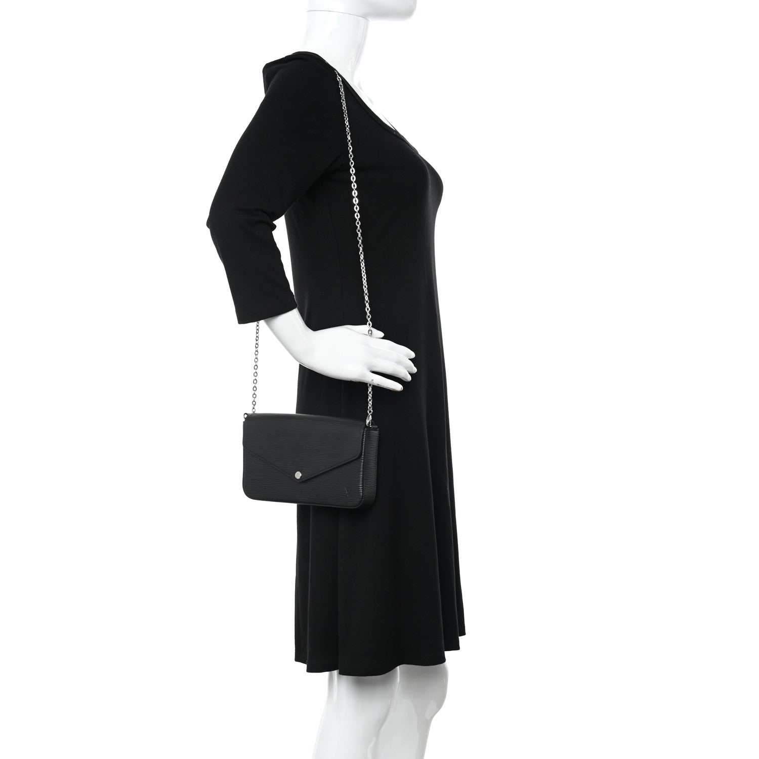 Louis Vuitton Epi Pochette Felicie Black 2 of 12
