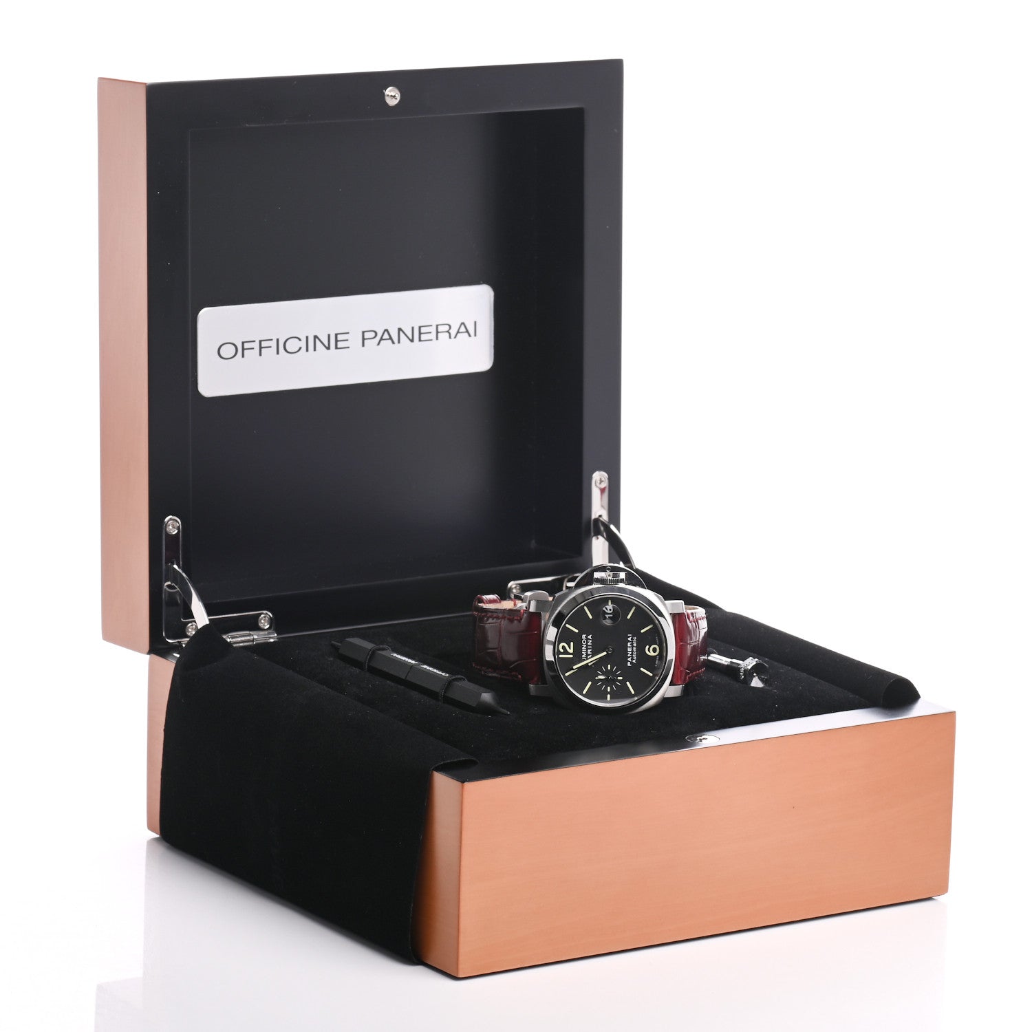 Panerai Stainless Steel Alligator 40mm Luminor Marina Automatic Watch Black PAM00048 8 of 8